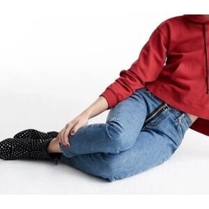 Hudson Riley Crop Relaxed Straight Exposed Zipper 28 6 Edgy Punk Baddie USA made